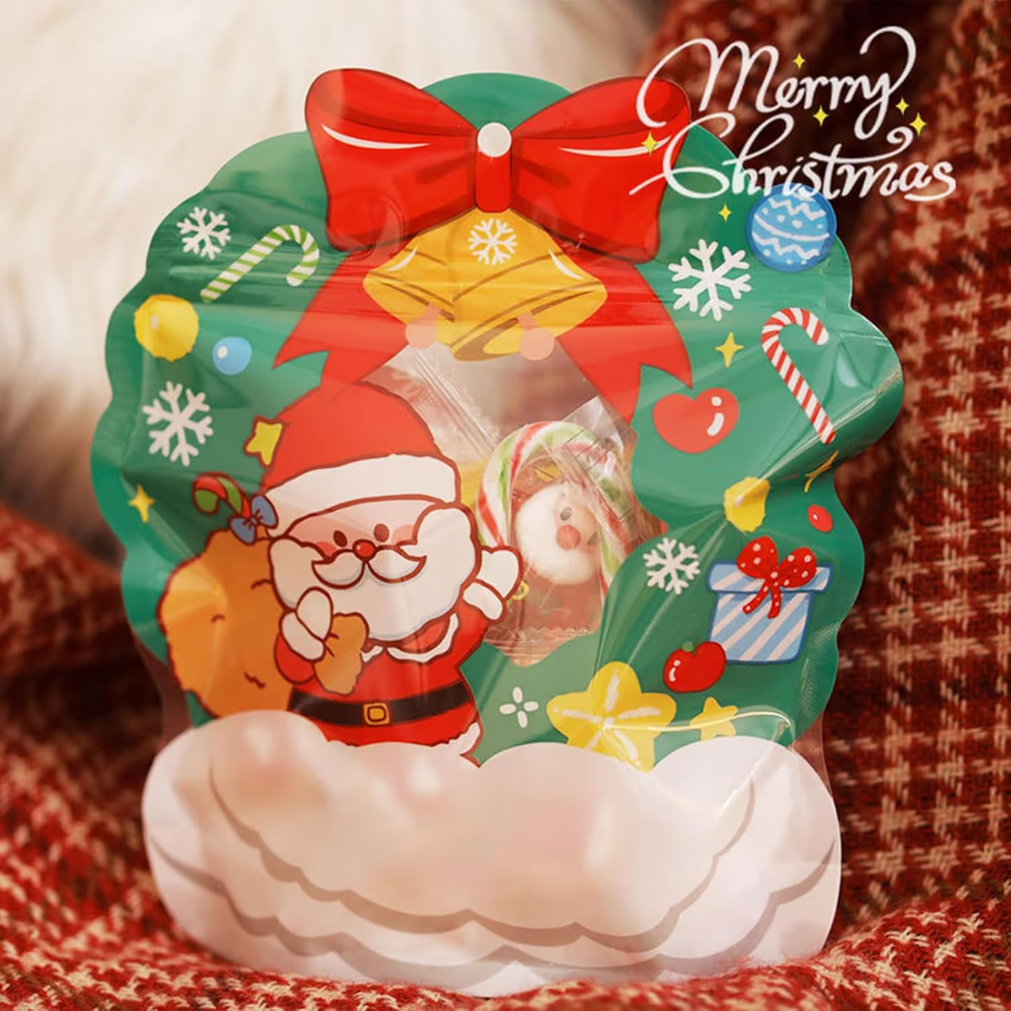 🎄Christmas Treat Bags, Kids Xmas Sealable Bags With Handle 10 PCS❄️