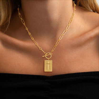 ✝️Today Only 49% Off - Cross Pendant Paperclip Chain Necklace