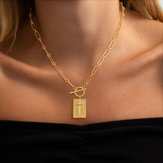 ✝️Today Only 49% Off - Cross Pendant Paperclip Chain Necklace