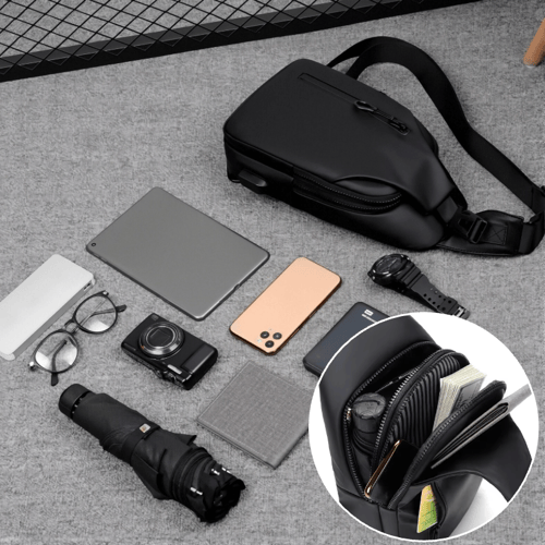 🔥 Hot Sale | Men’s Waterproof Sling Bag with USB Charging Port