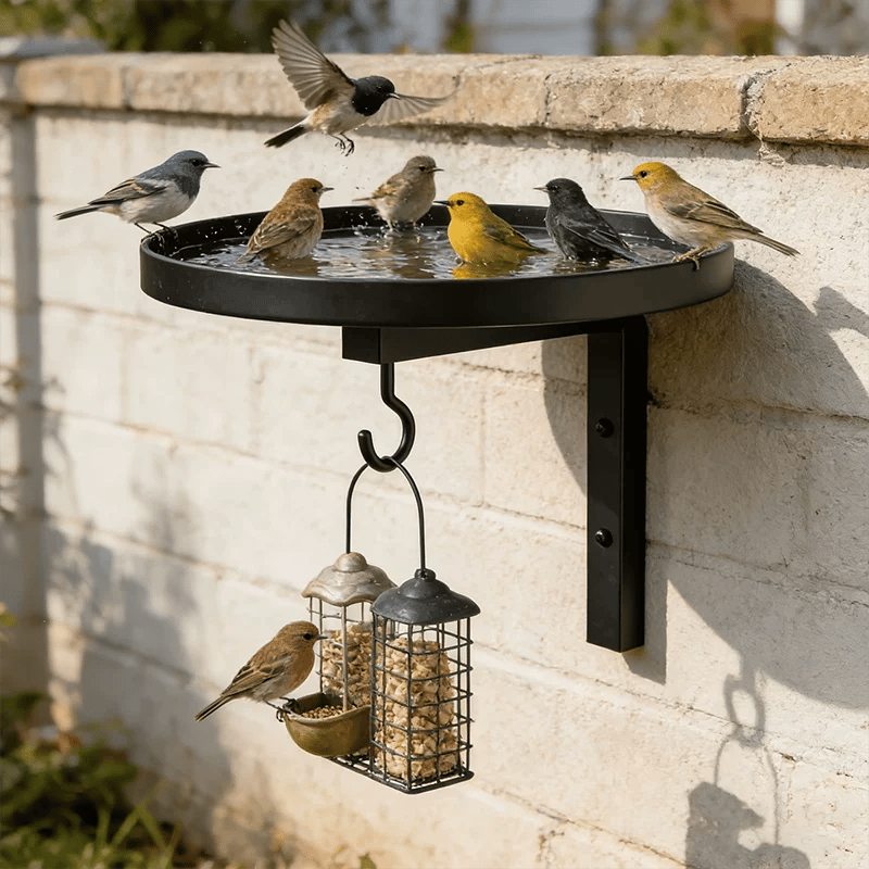 Wall-Mounted Metal Bird Bath – Antique Bronze Finish 🐦🛁🧱🏡