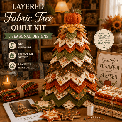 🔥LAST DAY 50% OFF - 🎄Handmade Layered Fabric Tree Quilt Kit – Stitch a Beautiful Tree for Every Season🧵