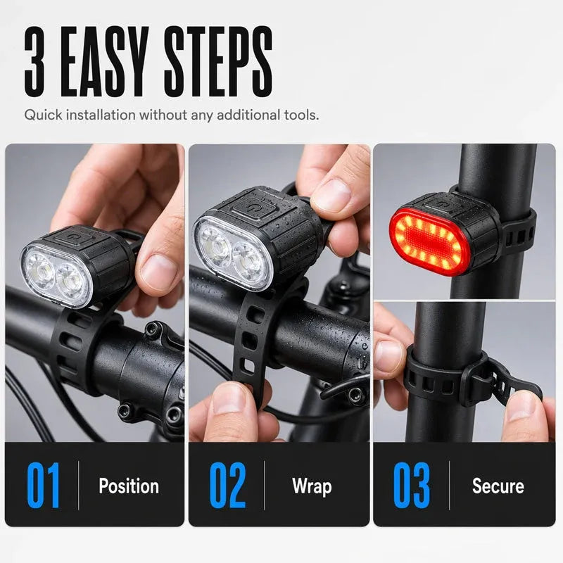 🎉 2026 Sale — Over 33,000 Sold! 💞 USB Rechargeable Bike Light Set