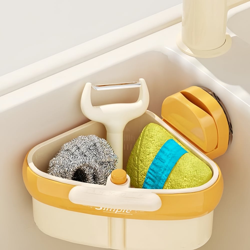 🔥Suction Cup Sink Corner Rack