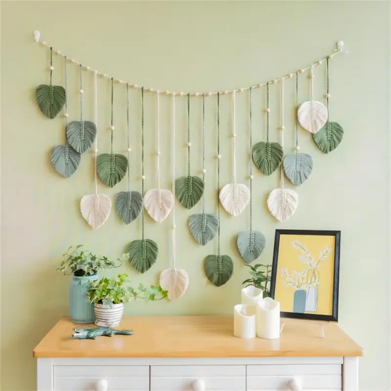 🌿Bohemian macrame leaf wall hanging🌱