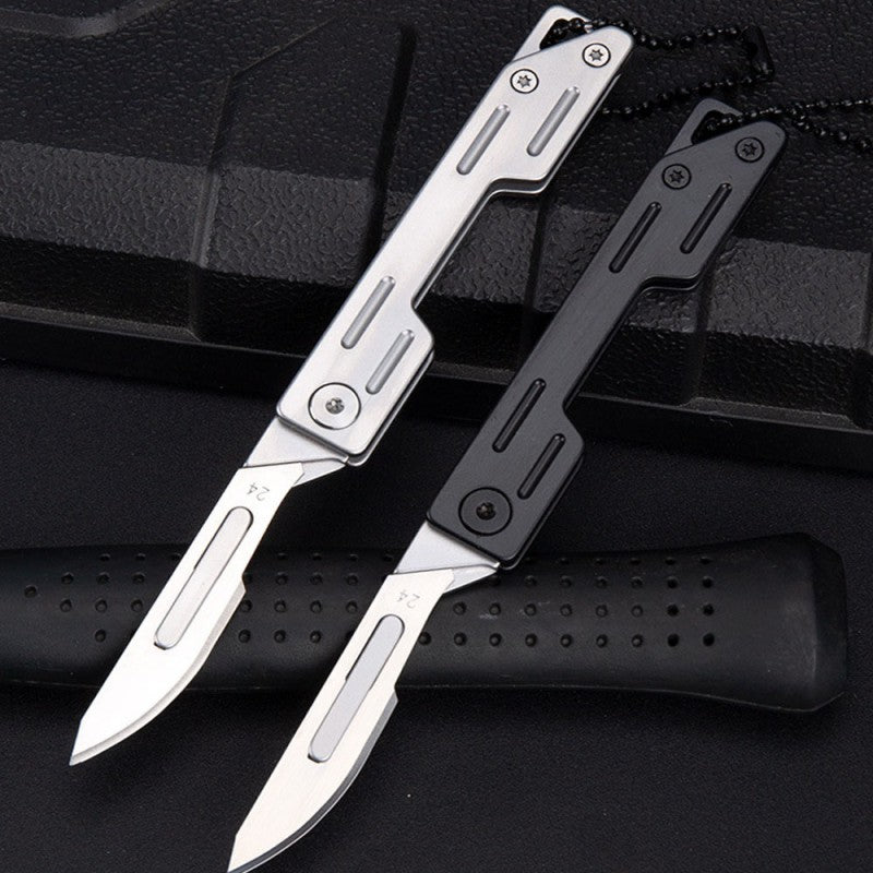 👉 🔪 Stainless Steel EDC Folding Knife + 10 Blades