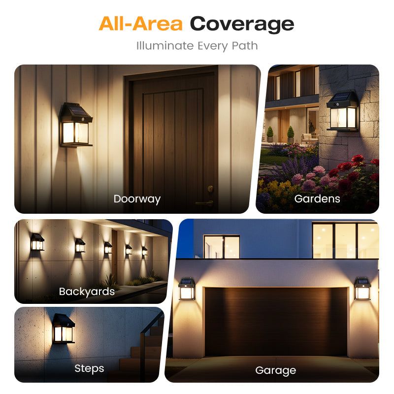 🎉50% OFF🎉SOLAR WALL LIGHT💡-Motion Sensor & Weatherproof, Automatic Dusk to Dawn Operation, Easy Installation for Garden and Pathway🌟