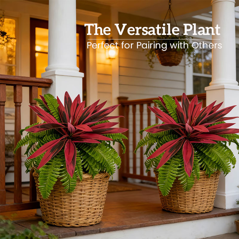 🔥Hot Sale🌿 Artificial Cordyline Ti Plant | Faux Red Ti Leaf Tropical Decor