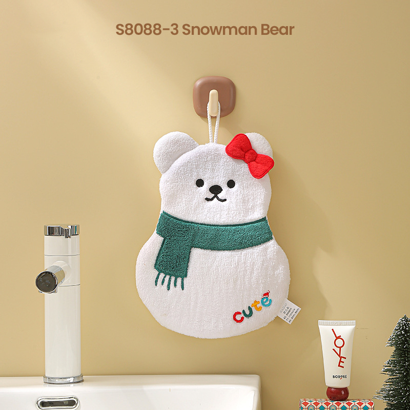 🧼✨ Thick Hanging Cartoon Coral Fleece Hand Towel | Save 60% Today Only