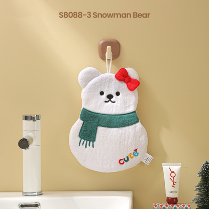 🧼✨ Thick Hanging Cartoon Coral Fleece Hand Towel | Save 60% Today Only