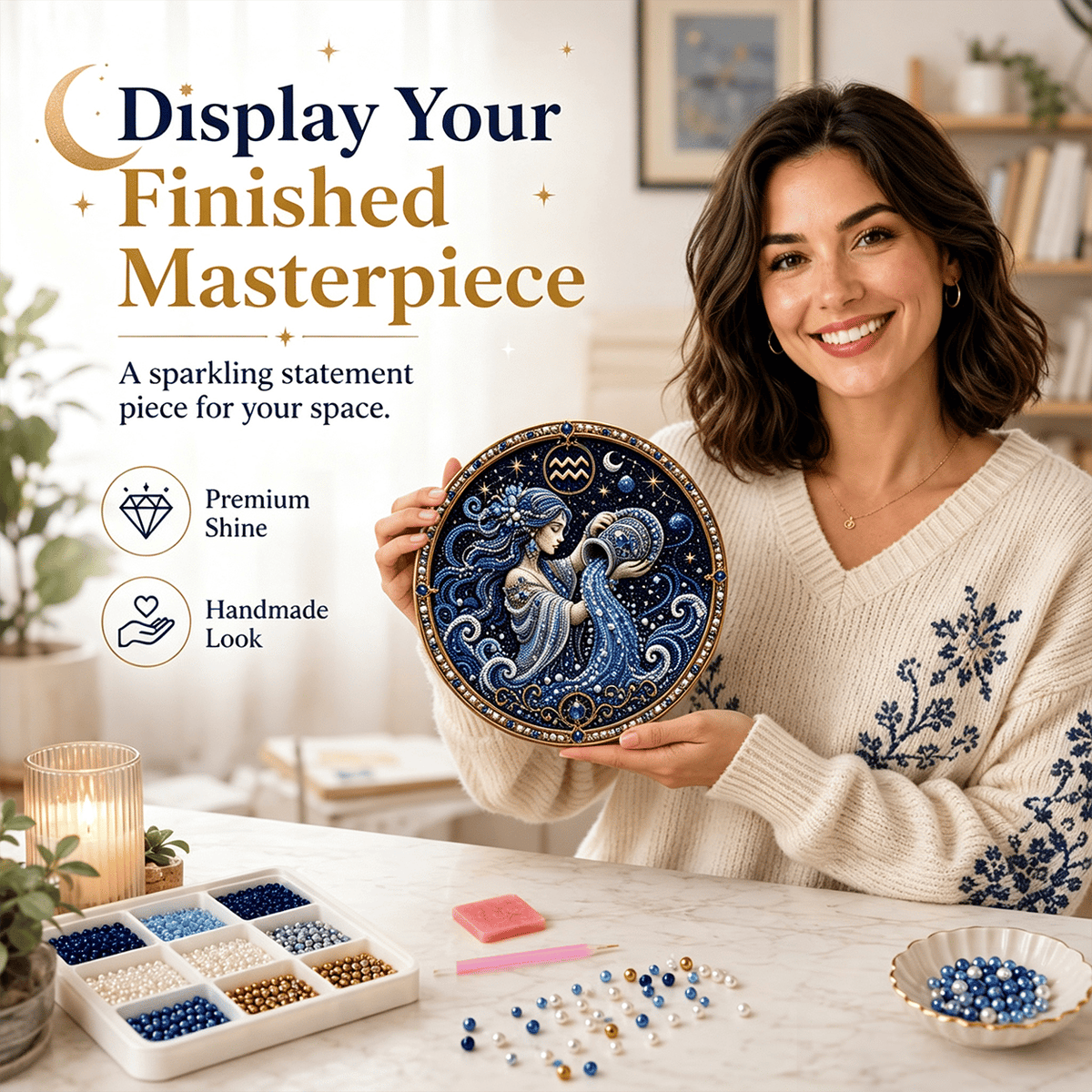 🔥49% OFF – ✨ Premium 3D Pearl 12 Zodiac Signs Art Kit | Luxury Flocked Canvas with Scratch-Resistant Non-Fading Pearl Beads DIY Handmade Astrology Decor ♈🌙💎