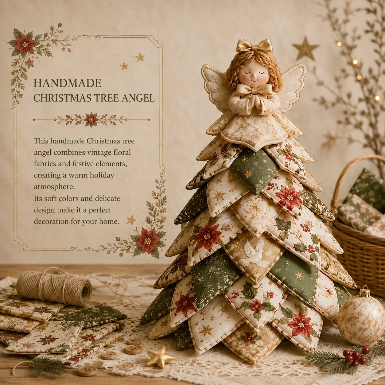 🔥LAST DAY 50% OFF - 🎄Handmade Layered Fabric Tree Quilt Kit – Stitch a Beautiful Tree for Every Season🧵