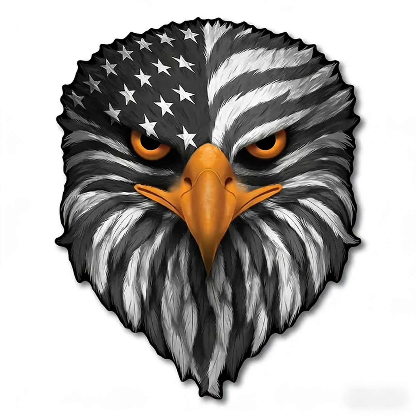 🦅 Reflective Eagle Eyes USA Flag Decal