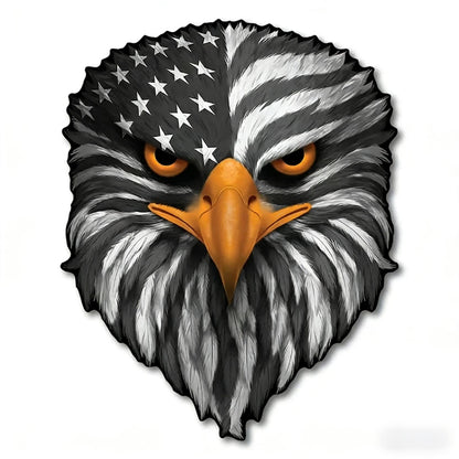 🦅 Reflective Eagle Eyes USA Flag Decal
