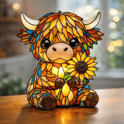 🌻Sale 49% OFF- 🐮Creative Highland Cow Sunflower LED Night Light