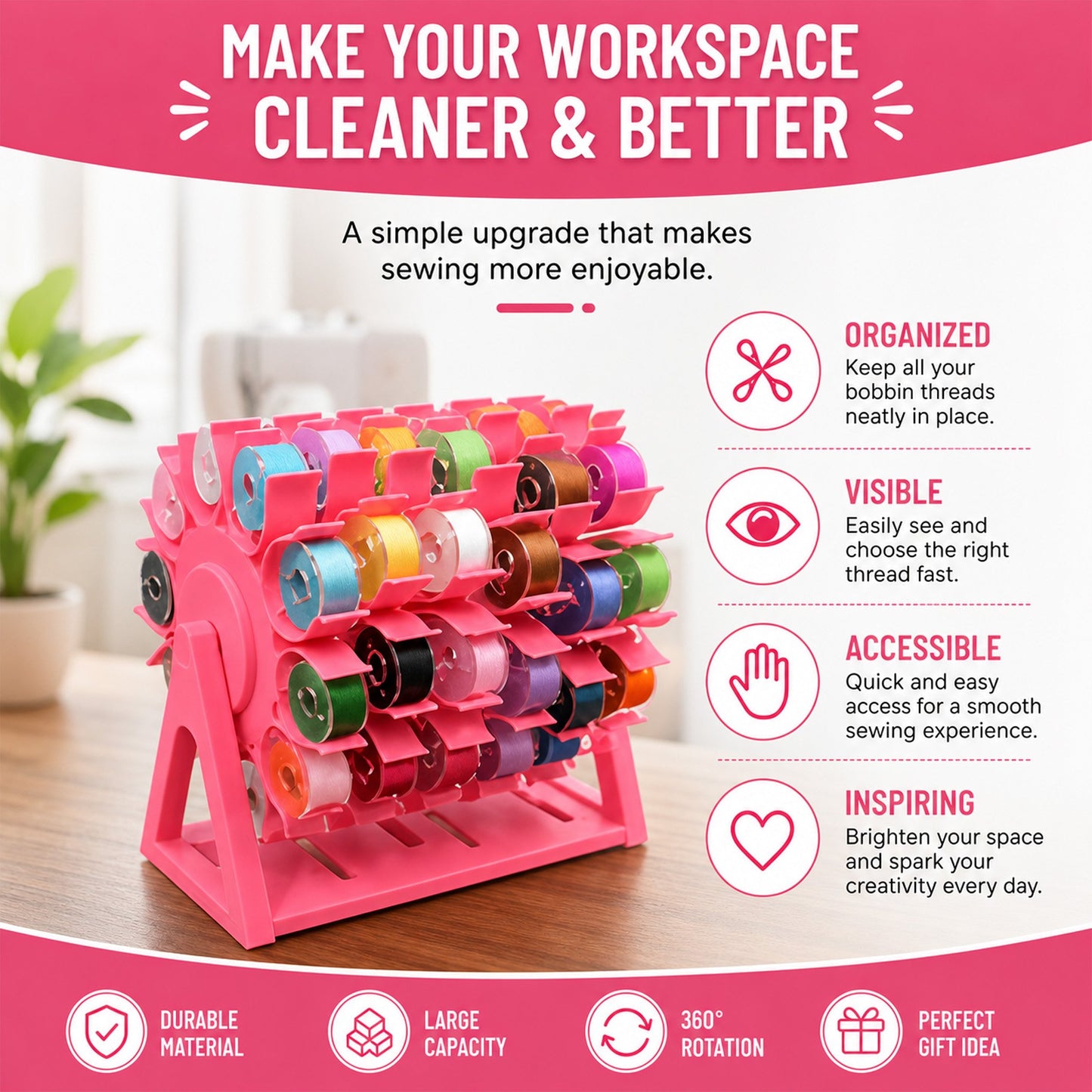 🔥Last Day 60% OFF✨ - 🧵Rotating Bobbin Thread Organizer