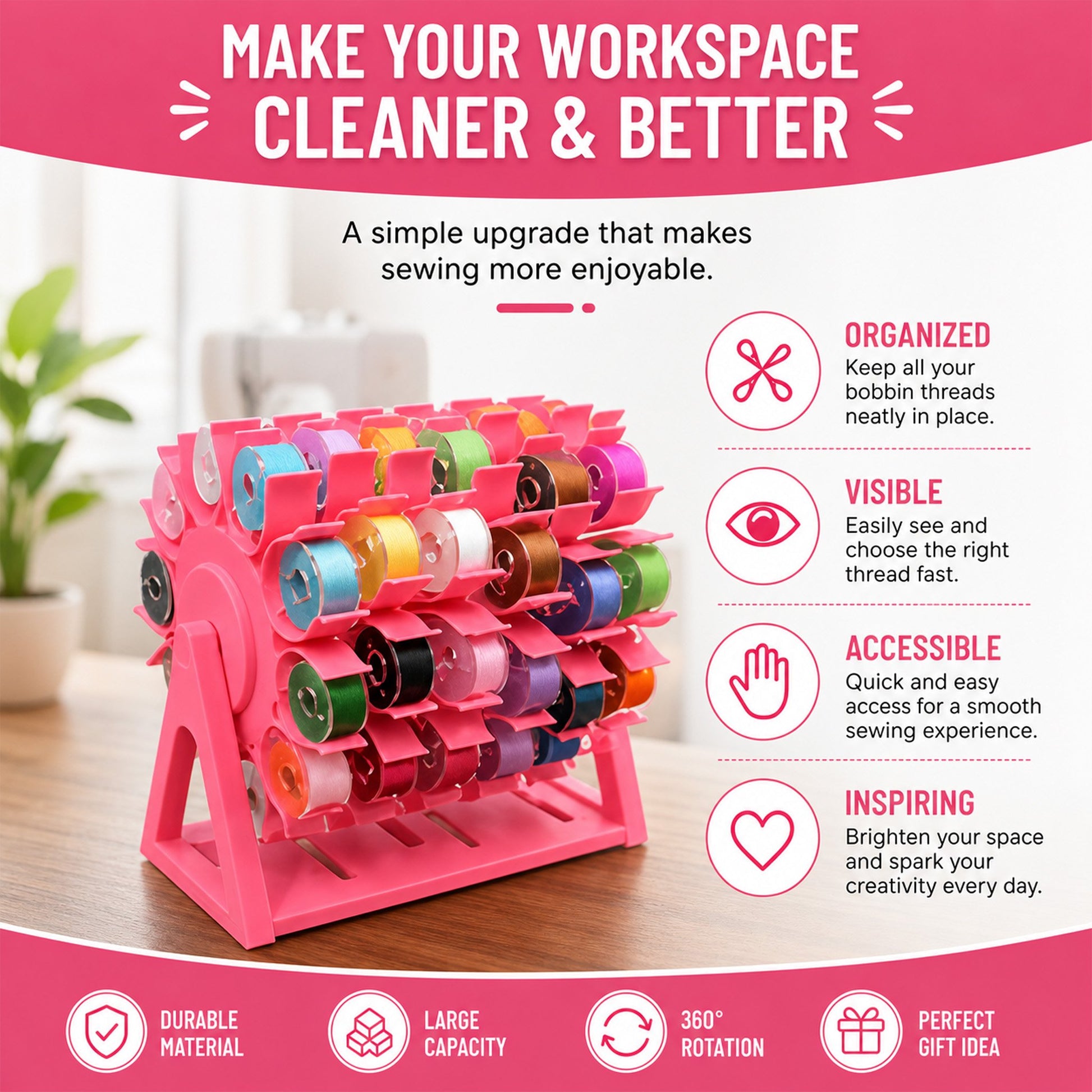 🔥Last Day 60% OFF✨ - 🧵Rotating Bobbin Thread Organizer