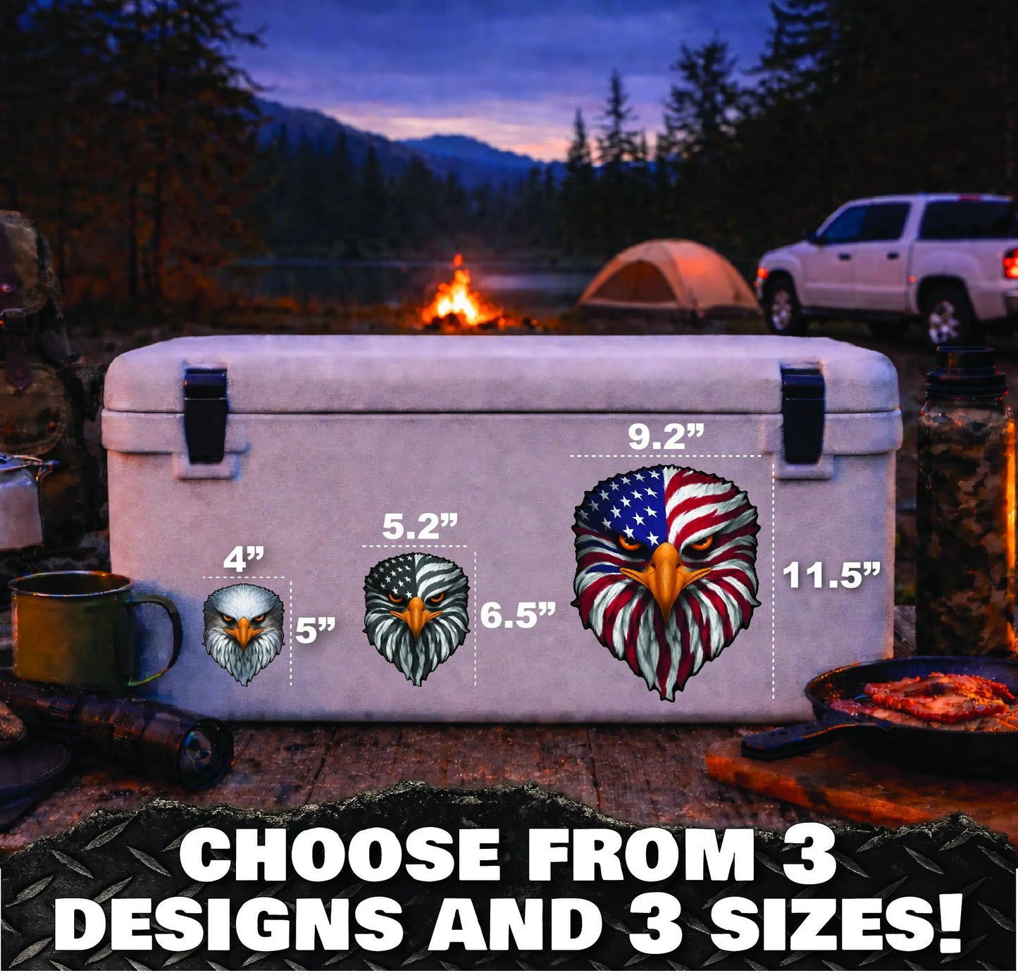 🦅 Reflective Eagle Eyes USA Flag Decal