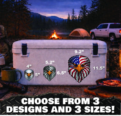 🦅 Reflective Eagle Eyes USA Flag Decal