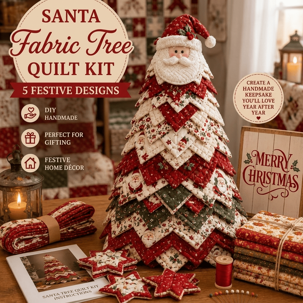🔥LAST DAY 50% OFF - 🎄Handmade Layered Fabric Tree Quilt Kit – Stitch a Beautiful Tree for Every Season🧵