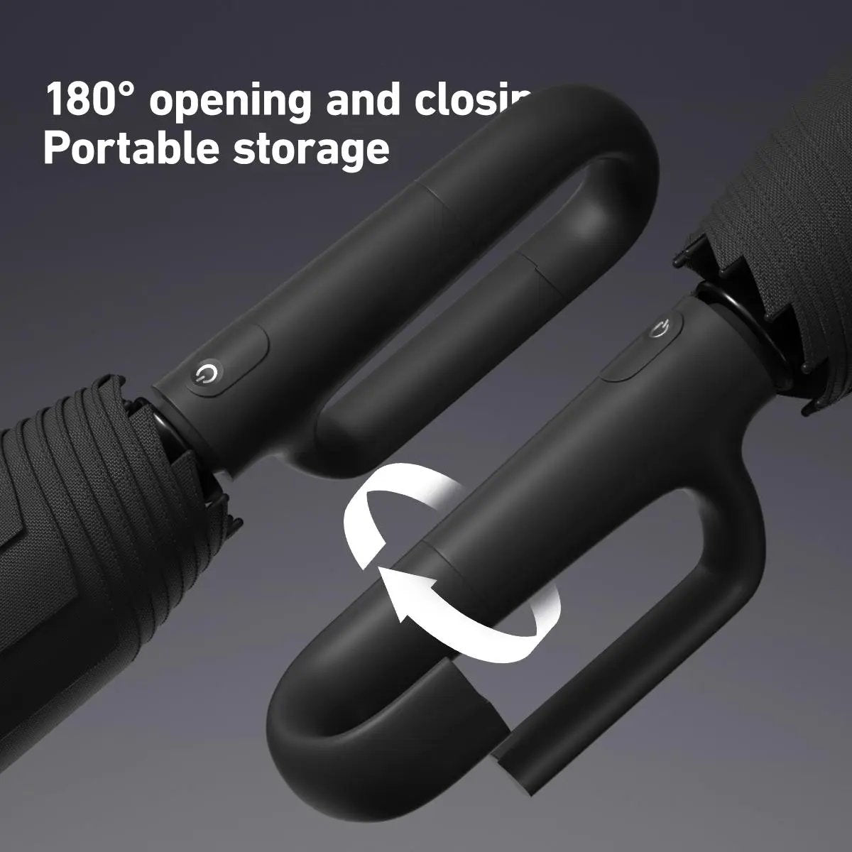 Portable Automatic Folding Umbrella, Windproof Waterproof with Loop Buckle