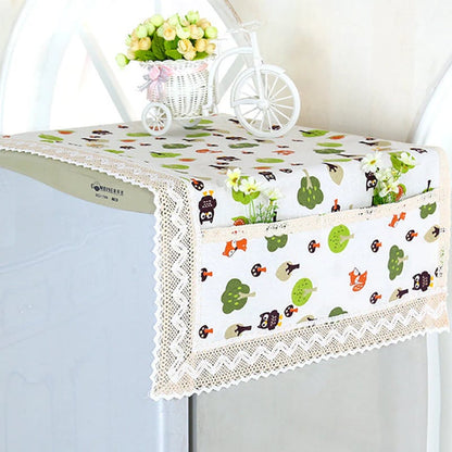 💖LAST DAY SALE!!💖✨Cotton Linen Refrigerator Dust Cover with Pockets