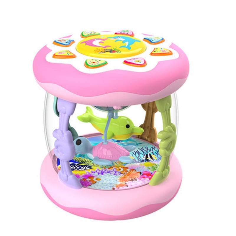 Montessori Sensory Musical Ocean Projector Toy for Babies & Toddlers ⭐ Interactive Duck Shaped Light-Up Music Box with Soothing Lullabies, 360° Rotating Aquarium & Tummy Time Crawling Toy for Boys & Girls