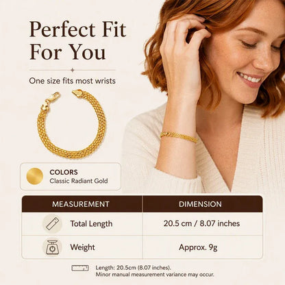 📢📢40% OFF !! ⏰14K Gold-Plated Wide Woven Mesh Bracelet