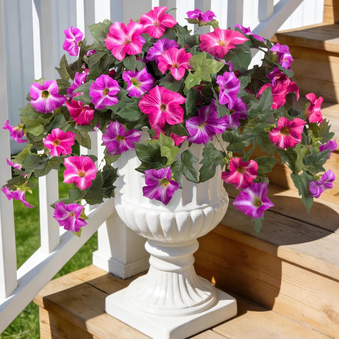🔥Lifelike Faux Petunias: Weatherproof and UV-Resistant🌷