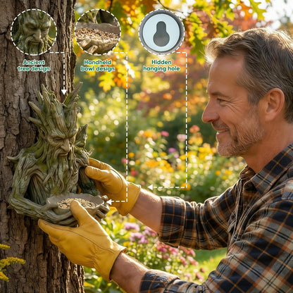 🔥 Garden Best Seller 🐦 Tree Spirit Bird Feeder – Outdoor Resin Decor 🌿Buy 2 Get 10% Off