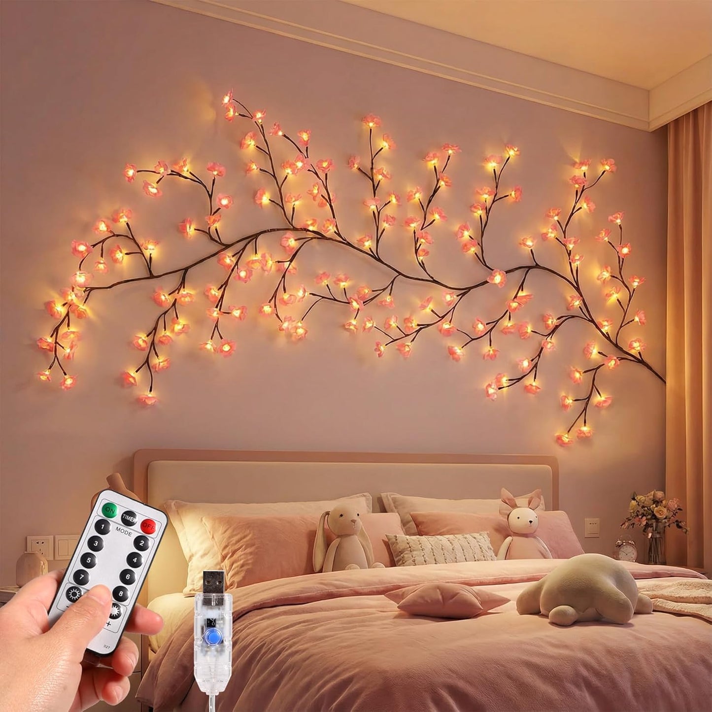 Remote control japanese sakura cherry blossom branch light🌸