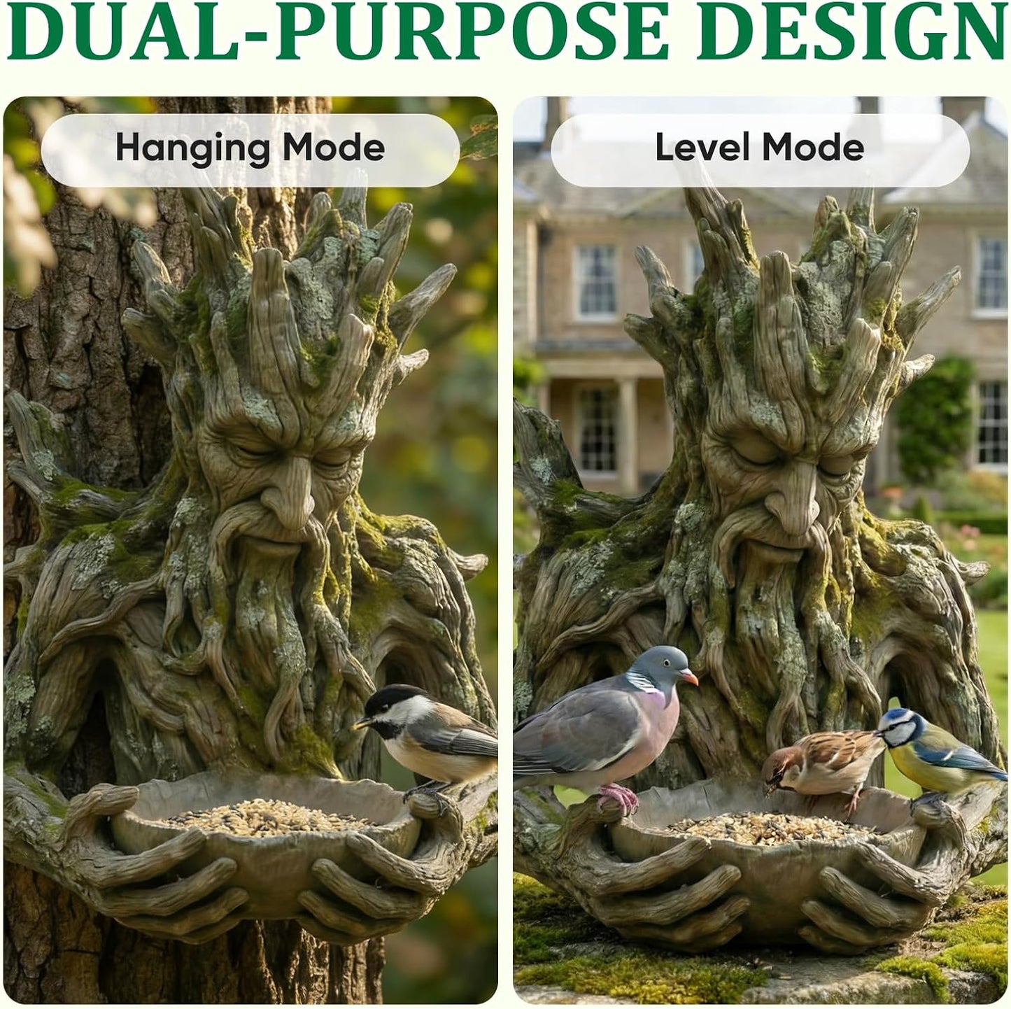 🔥 Garden Best Seller 🐦 Tree Spirit Bird Feeder – Outdoor Resin Decor 🌿Buy 2 Get 10% Off