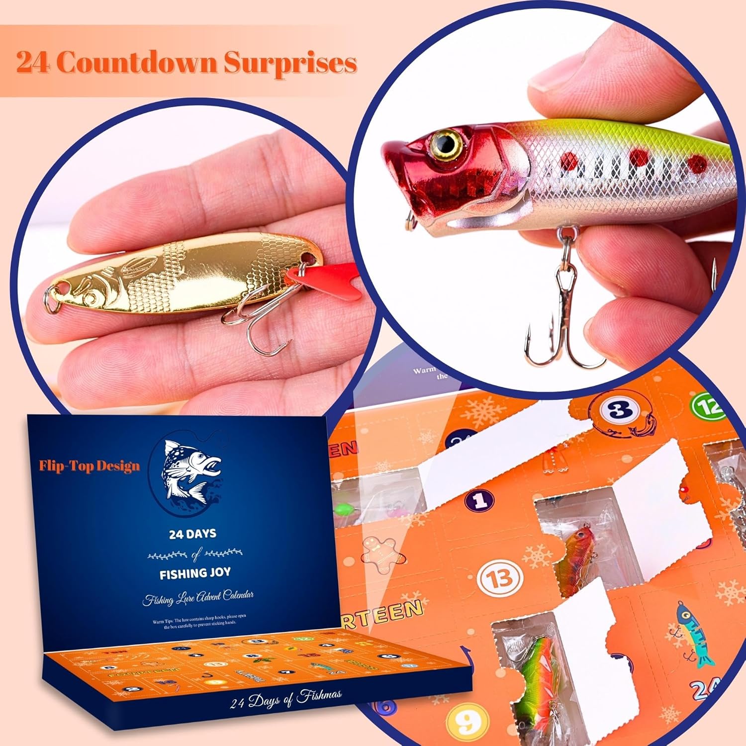 🎣Fishing Advent Calendar-24 Fishing Lures