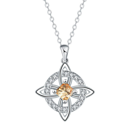 Mystical Birthstone Witches Knot Necklace – Natural Crystal🔮💞Protect Your Loved Ones