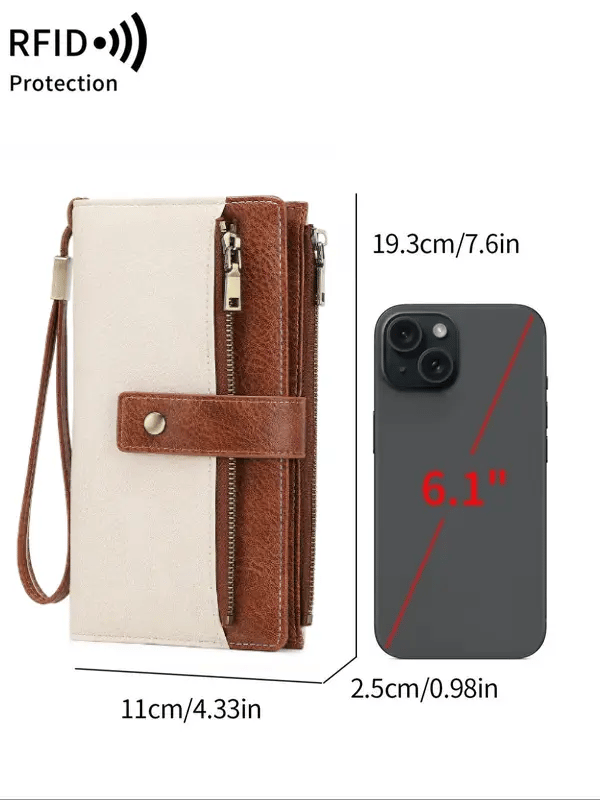 Women's RFID Leather Long Wallet - Stylish Clutch👛