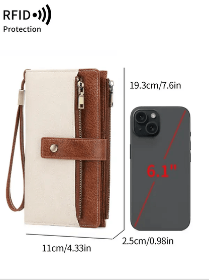 Women's RFID Leather Long Wallet - Stylish Clutch👛
