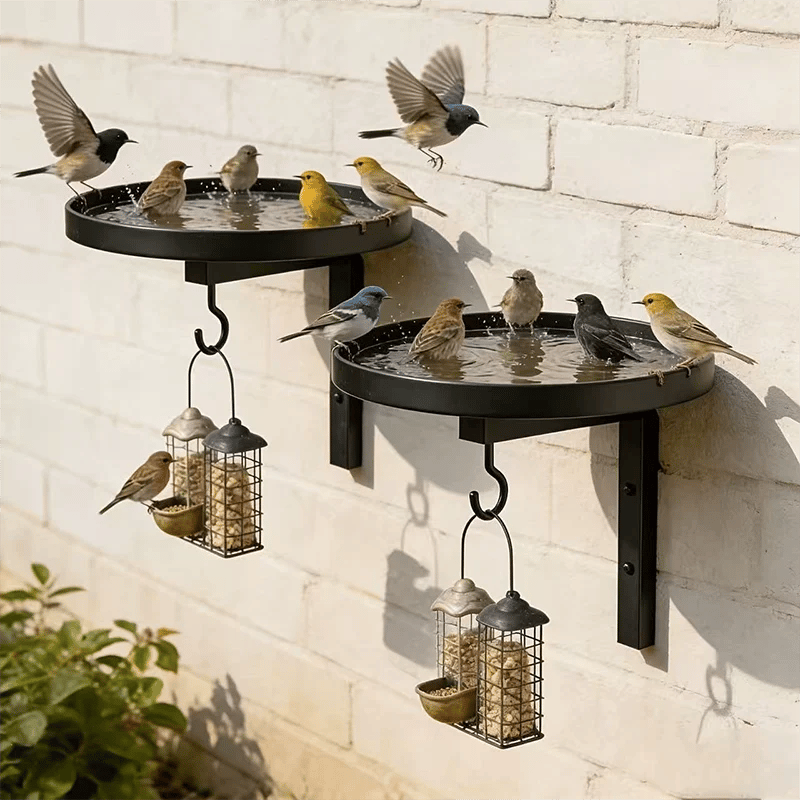 Wall-Mounted Metal Bird Bath – Antique Bronze Finish 🐦🛁🧱🏡