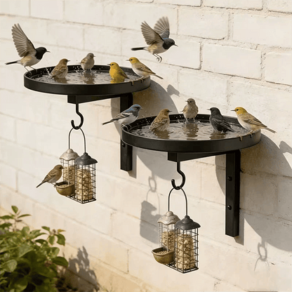 Wall-Mounted Metal Bird Bath – Antique Bronze Finish 🐦🛁🧱🏡