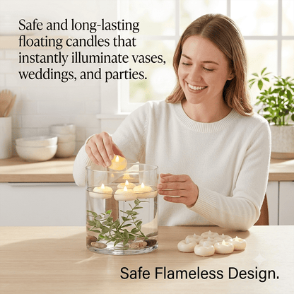 🔥HOT SALE🔥🕯️Water-Activated Flameless Floating LED Candles – Romantic Waterproof Glow for Any Occasion