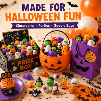 🔥Last Day 50% OFF - 🎃 30PCS Halloween Mini Squishy Toys for Kids（With pumpkin bucket）