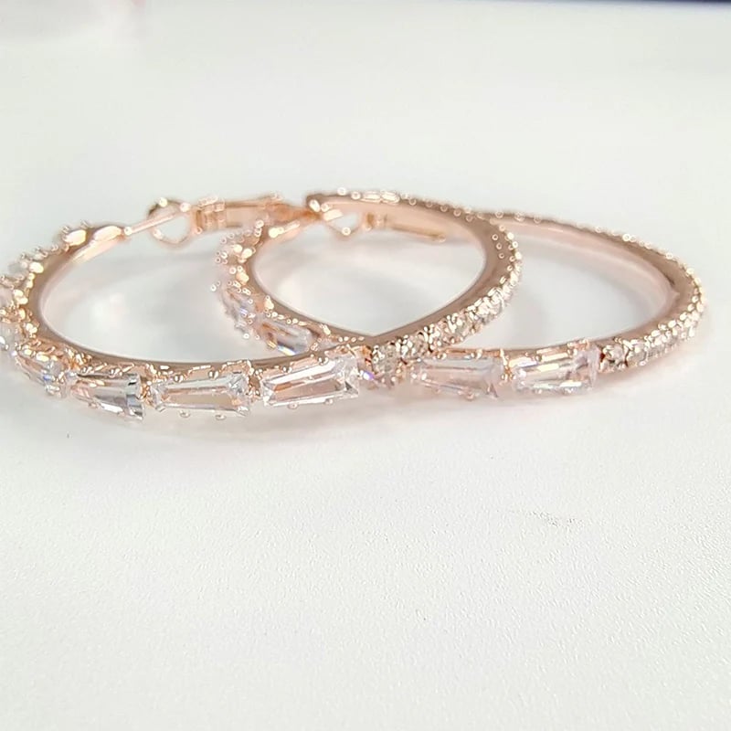💎 50% OFF NOW! ✨ Women's Sparkling CZ Hoop Earrings – Micro-Paved, Lightweight  Bold Design – Elegant, Versatile & Perfect Gift 💫