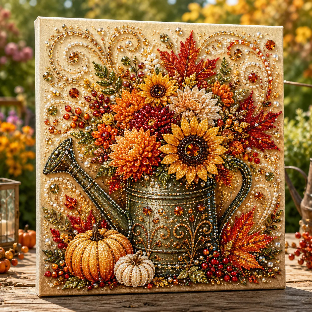 🔥🍂✨Autumn Pearl Painting Kit - Relaxing DIY Craft to Create Sparkling Fall Artwork