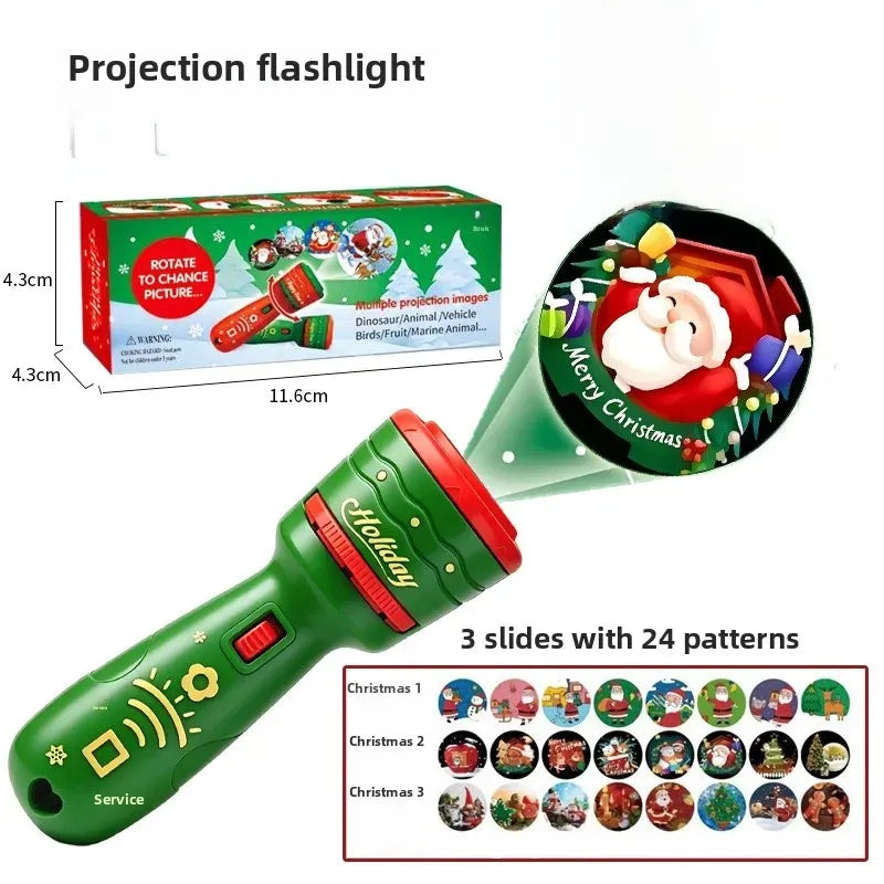 🔥HOT SALE 49% OFF -🎃👻Kids Halloween Christmas Projection Flashlight Toy – Create Magical Bedtime Stories With 24 Festive Light Slides