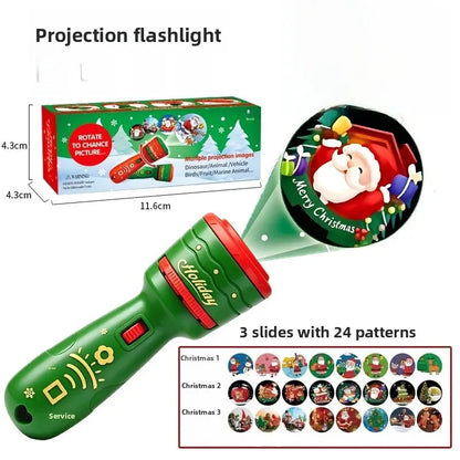 🔥HOT SALE 49% OFF -🎃👻Kids Halloween Christmas Projection Flashlight Toy – Create Magical Bedtime Stories With 24 Festive Light Slides