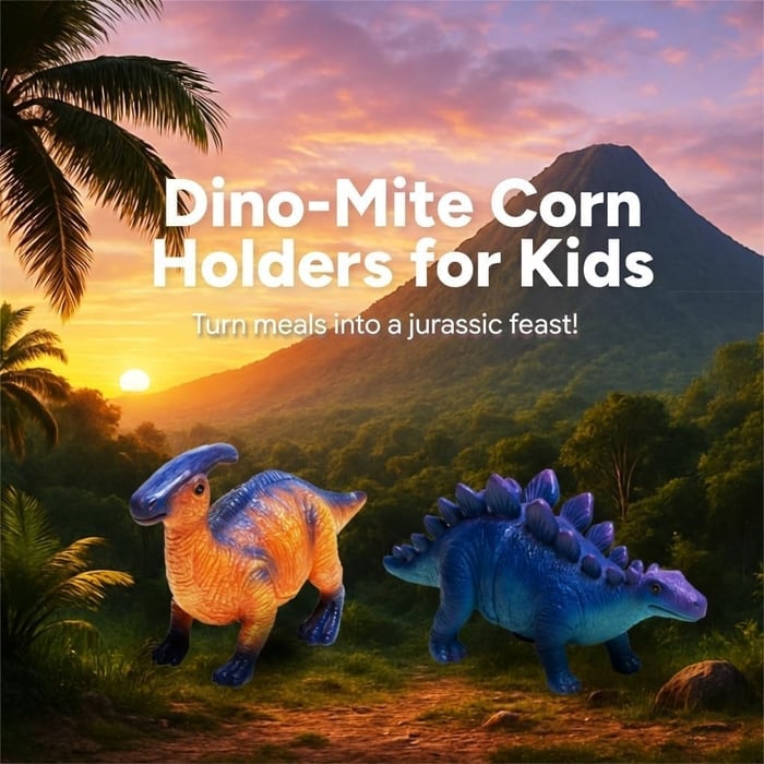 🦖 Dinosaur Corn Holders – Fun, Reusable & Stainless Steel Corn Cob Picks