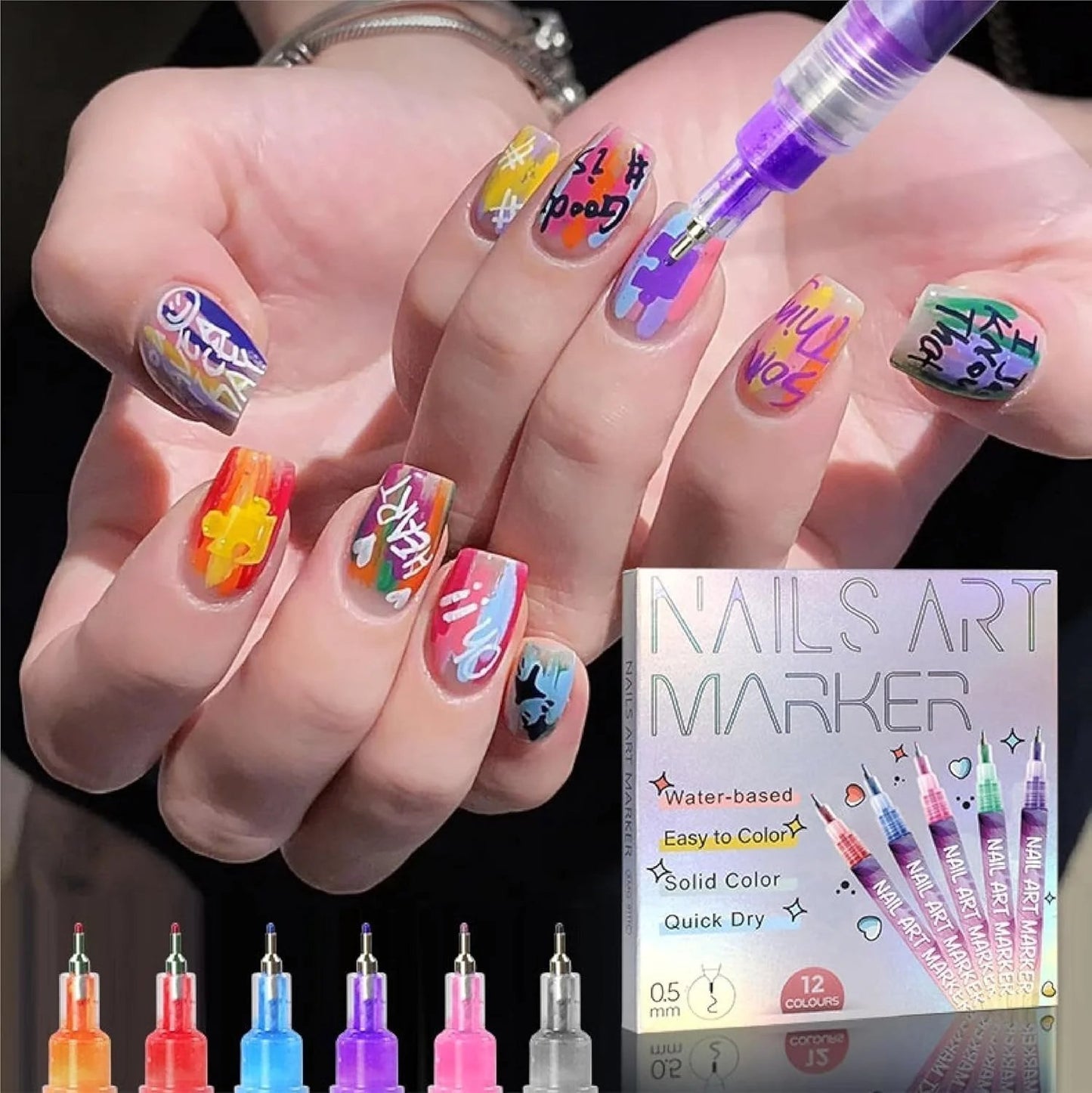 🎅🌟CHRISTMAS SPECIAL DISCOUNT:$16.99⏳12 Colors Nail Art Pens Set🎨💅