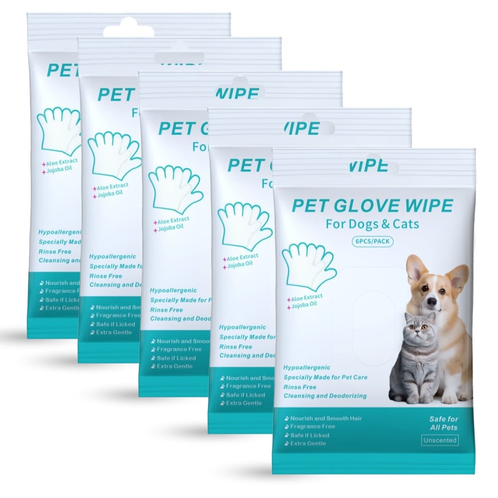 🔥Rinse-Free Dog Shampoo Mitts – Hypoallergenic Pet Bath Wipes