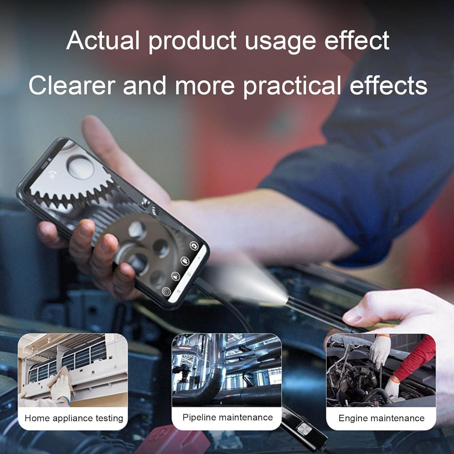 🔎 Plug-and-play endoscope camera – Compatible with Android, USB, and TC (not applicable to Apple systems)