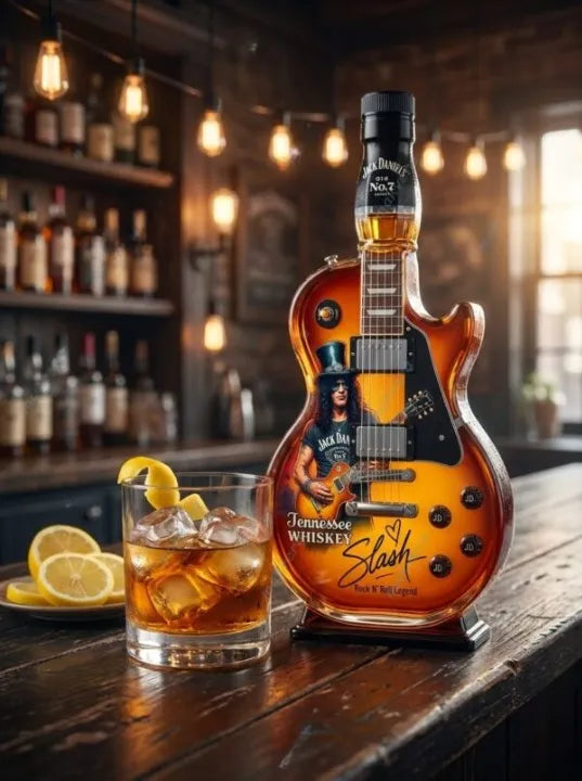 🎁 49% OFF – 👨‍🎤🤘Appetite for Rock: Vintage Sunburst Guitar Figurine Spirit Bottle🎸✨