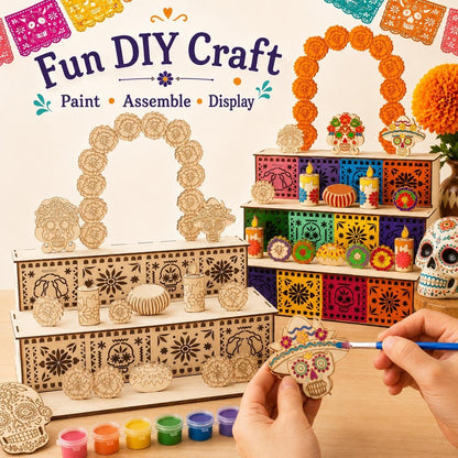 ✨Mexican Day of the Dead Wooden Altar Display Set 🎃